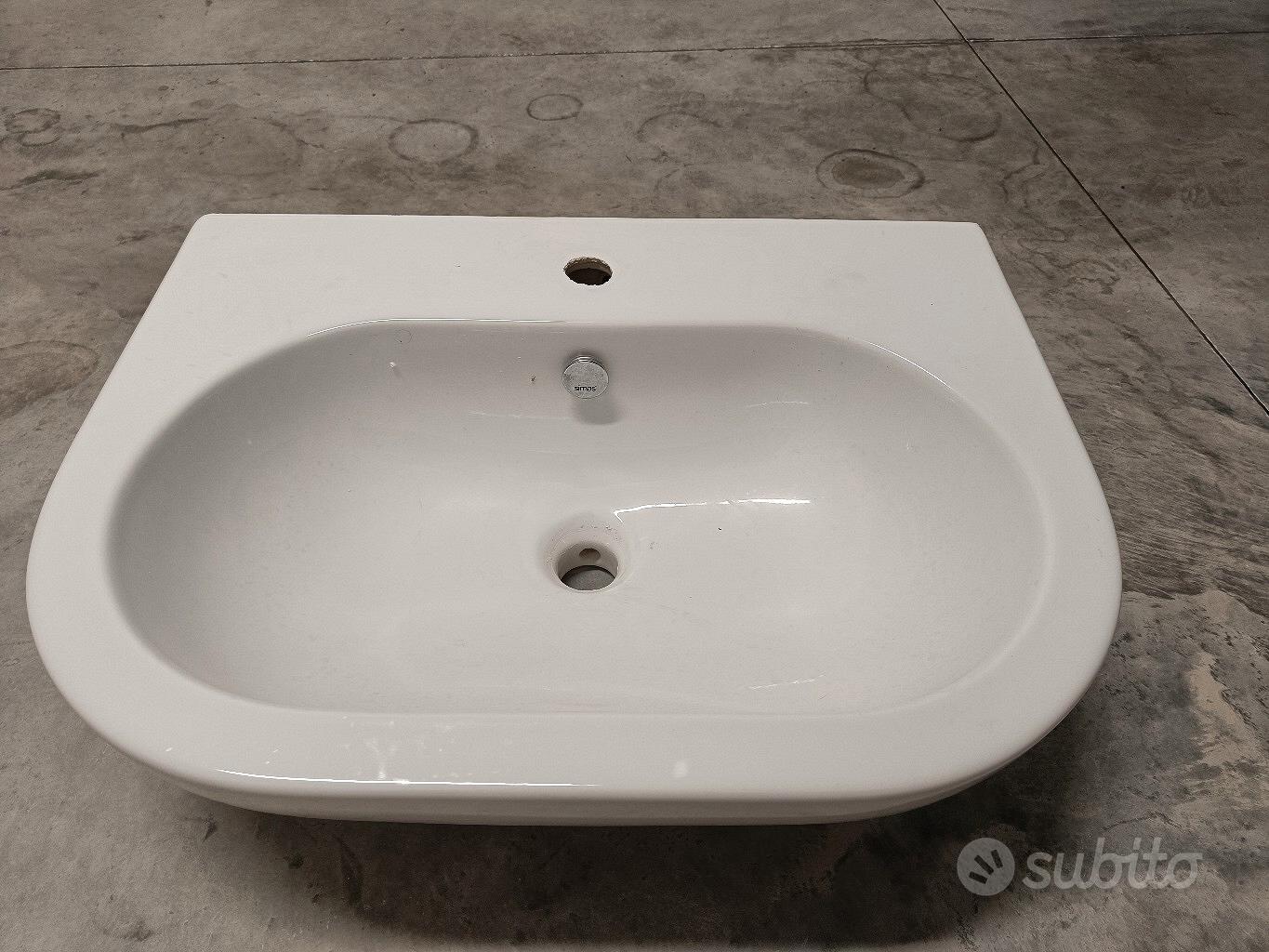 Lavandino Da Bagno Rettangolare In Ceramica Bianca 61x48x19,5 Cm - Foto 2