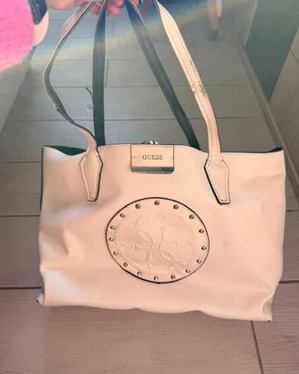 Borsa Guess bianca con logo