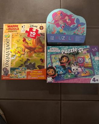 3 puzzle per bamhini Disney Dreamworks