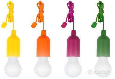 4 Lampadina Led Portatile Colorata casa campeggio 