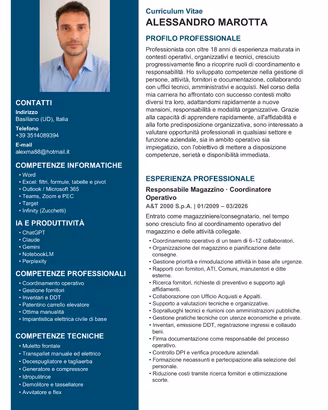 Resp.magazzino, operaio, manovale, impiegato