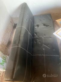 Divano letto pelle marron tre posti