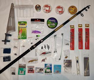 lotto pesca con canna 3 metri 