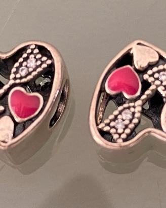 PANDORA COPPIA CHARM CUORI