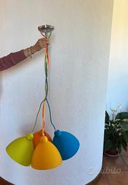 Lampadario moderno 4 luci colorate 