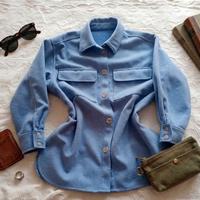Giacca Camicia oversize azzurra