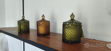 Set candele in vetro