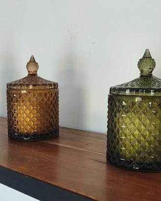 Set candele in vetro
