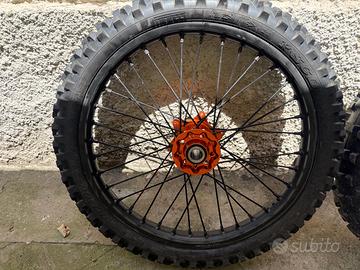 Coppia cerchi KTM exc 250 2012 completi di gomme e