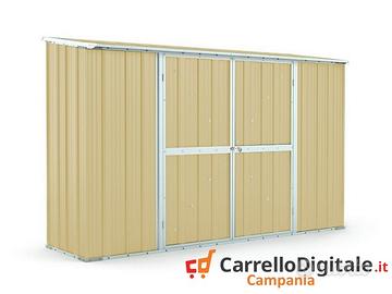 Casetta in lamiera per esterno 307x100cm beige