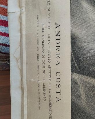 Raro Manifesto d'epoca Andrea Costa (inizio '900)