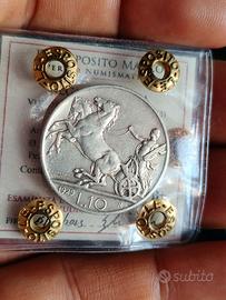10 LIRE 1929 RARA 1 ROSETTA ARGENTO