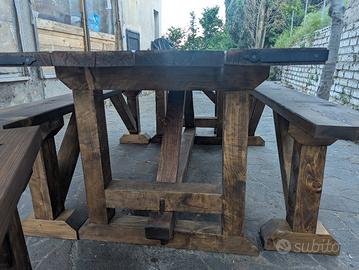 tavolo rustico in legno massiccio 