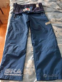 Pantaloni da sci marca BKA con guanti e ghette
