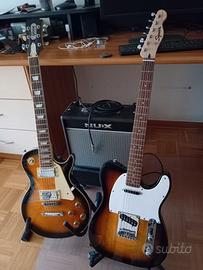 Chitarra eletrica squier, gibson les paul e ampli