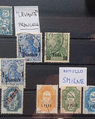 Francobolli uffici postali nel Levante