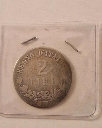 moneta 2 lire 1863 T " raro "