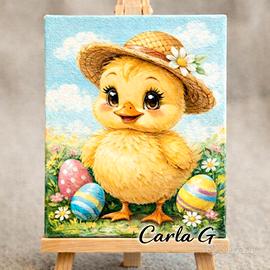 Quadro di un tenero pulcino Pasqua