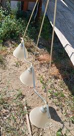 lampadari in acciaio satinato e vetro