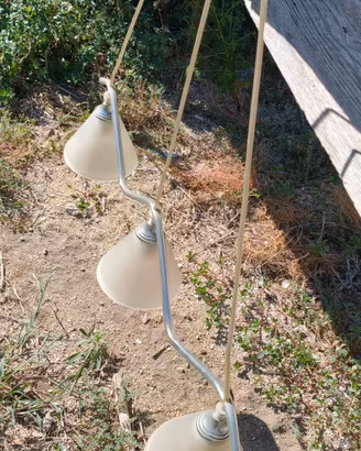 lampadari in acciaio satinato e vetro