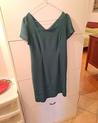 Vestito di sartoria in cotone con ricamo traforato