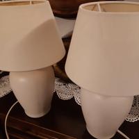 Lampada da tavolo coppia Abat jour bianca