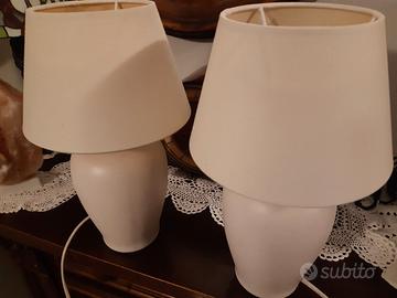 Lampada da tavolo coppia Abat jour bianca