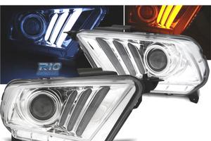 FARI FORD MUSTANG 10-14 A LED DINAMICI CROMATI