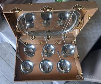 Confezione Set Coppe Gelato Inox Vintage