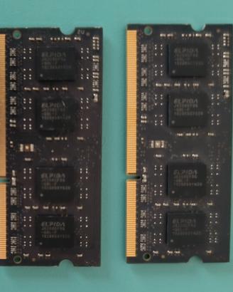 Ram DDR3 SODIMM per notebook- 8gb totali (2x4 GB)
