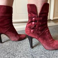 Stivaletti bordeaux vintage anni '70