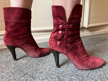 Stivaletti bordeaux vintage anni '70