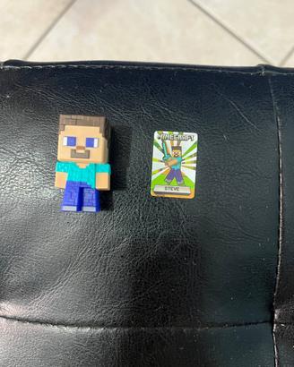 Personaggio Minecraft Steve + carta Steve