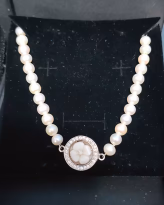 bracciale NUOVO Cammeo Argento 925 e Perle