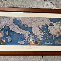 Quadro Carta del Mediterraneo XVIII secolo