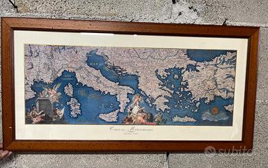 Quadro Carta del Mediterraneo XVIII secolo