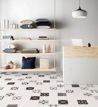 Piastrella 20X20 Patchwork B&W White Sant'Agostino