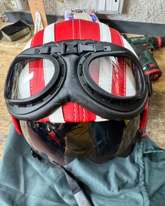 Casco retro’ nuovo pelle vespa vintage