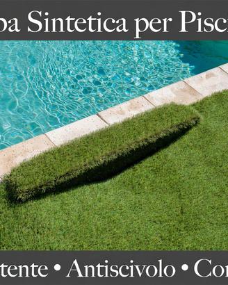 Erba sintetica premium ideale per bordo piscina! 🌊