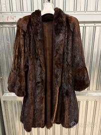 Pelliccia Visone Anni 70 Marrone Scuro Let-Out