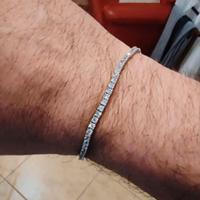 Tennis in argento e zirconi