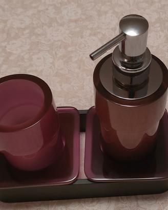 Ser da bagno con barra, dosatore e bicchiere