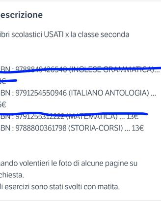 libri scolastici USATI x la seconda media