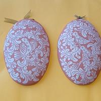 Coppia terrecotte da parete decorate a mano  