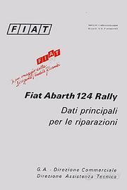 LIBRO FIAT 124 ABARTH RALLY DATI RIPARAZIONE 1973