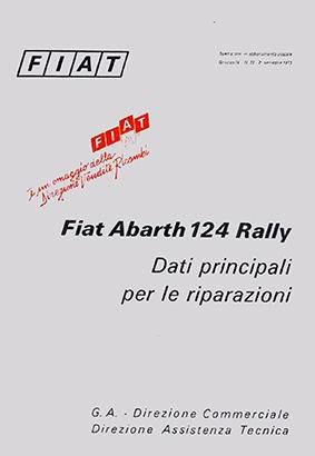 LIBRO FIAT 124 ABARTH RALLY DATI RIPARAZIONE 1973