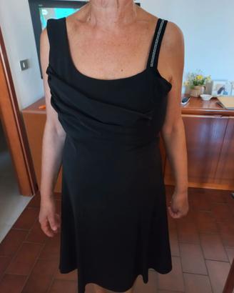Abito signora elegante nero con strass