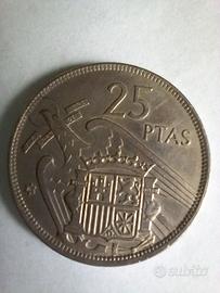 Moneta 25  Pesetas Spagna 1957.