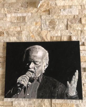 QUADRO DIPINTO A MANO SU TELA '' GINO PAOLI ''