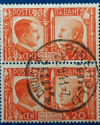Coppia 20c. REGNO 1941 Fratellanza italo-tedesca